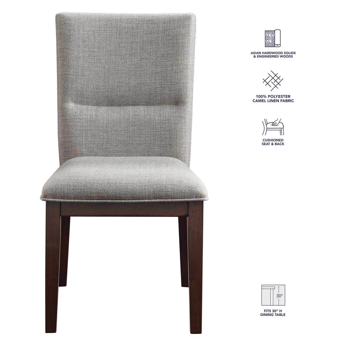 Set of 2 Amalie Side Chairs - Camel Linen