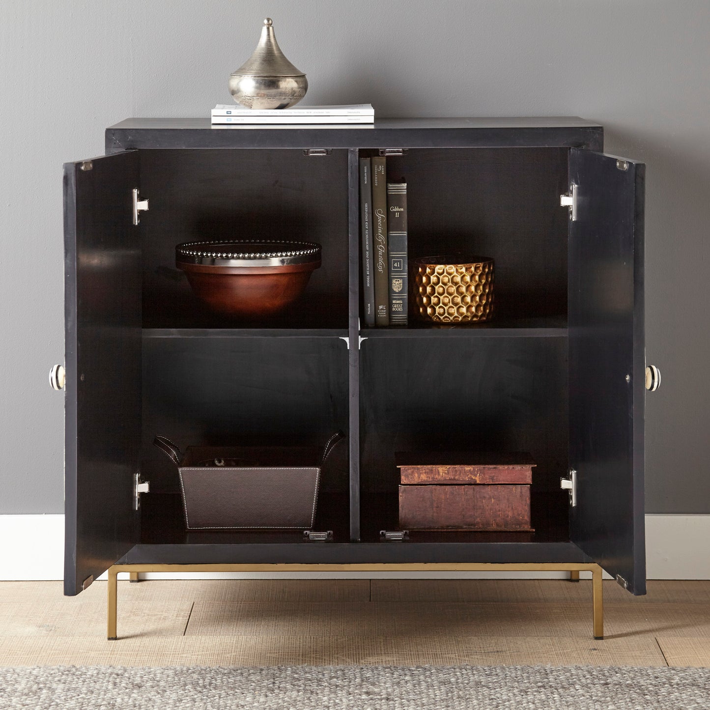 Luna Burst Bone Inlay Cabinet