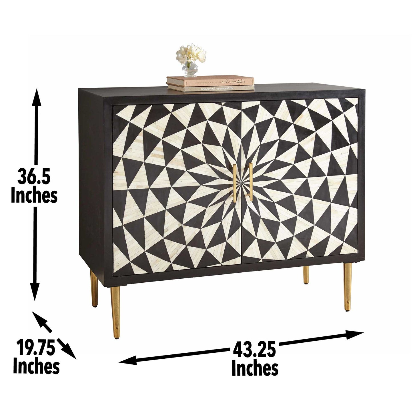 The Nova Geometric Inlay Accent Cabinet