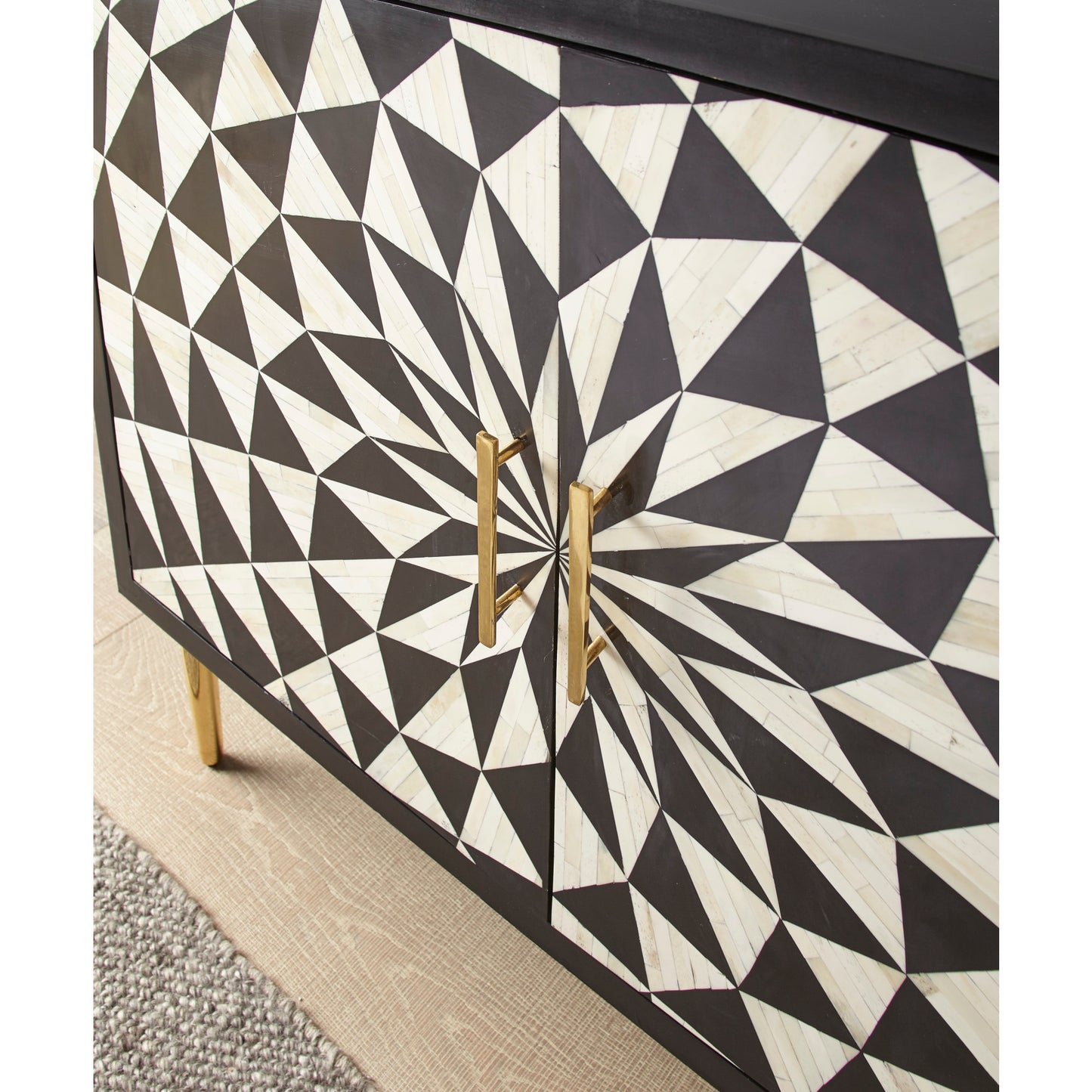 The Nova Geometric Inlay Accent Cabinet