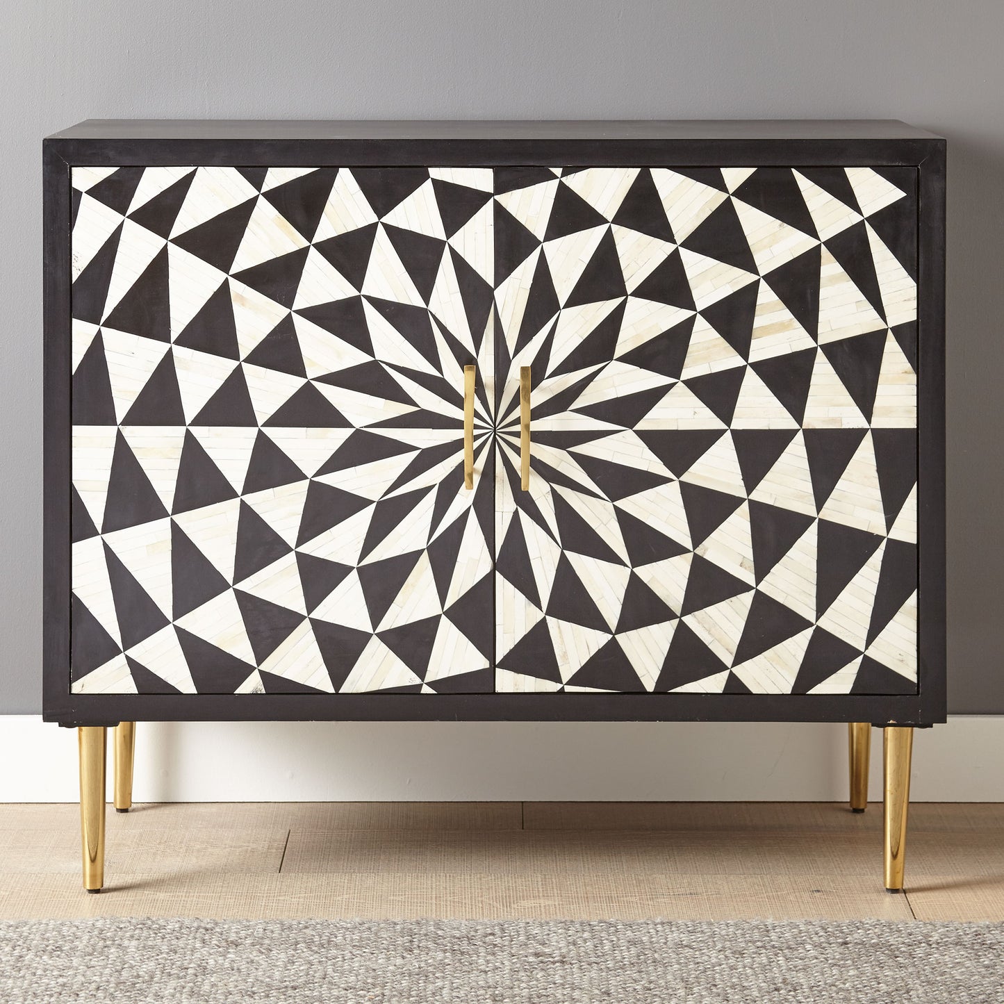 The Nova Geometric Inlay Accent Cabinet