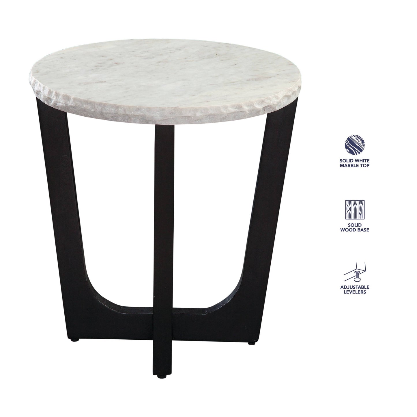 Chrissy 20″ Round White Marble End Table