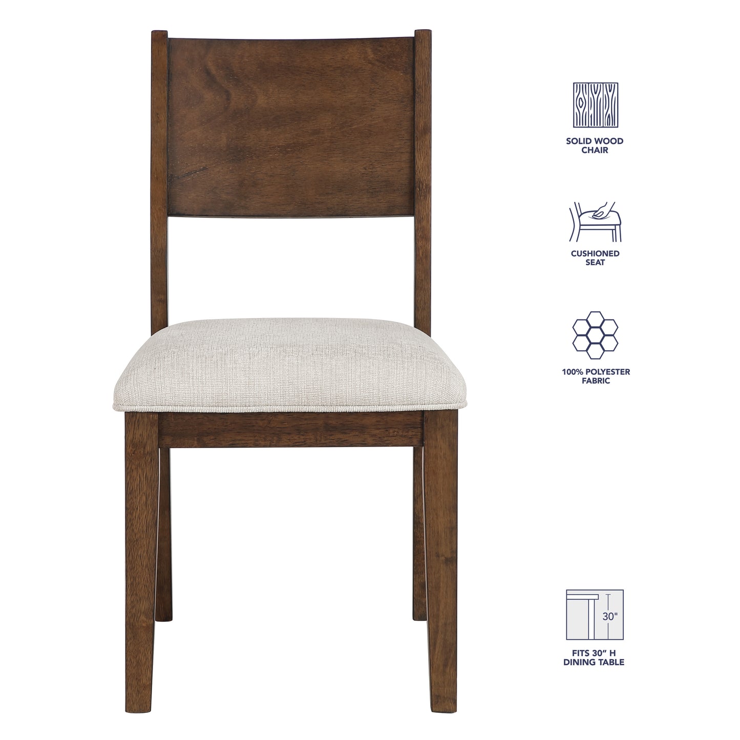 Set of 2 Canton Cushioned Seat Side Chairs