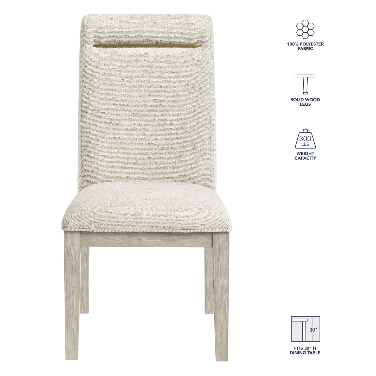 Set of 2 Garland Side Chairs, Greige Finish