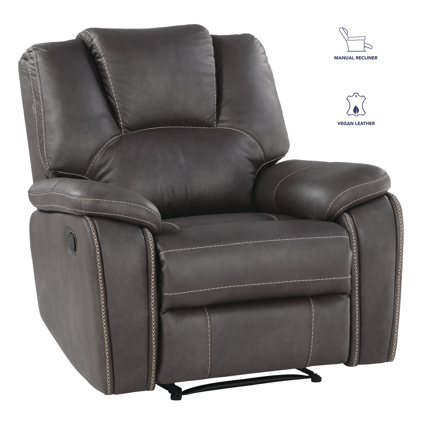 Katrine Charcoal Manual Recliner