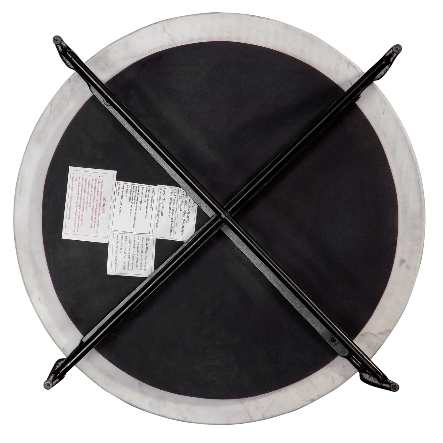 Loxie White Marble Top Round Cocktail Table
