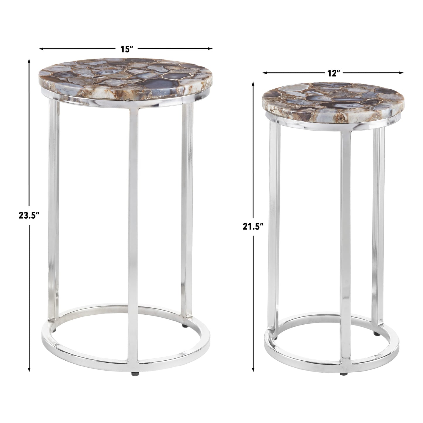 Onyx Agate Top Nesting Table - Set of 2