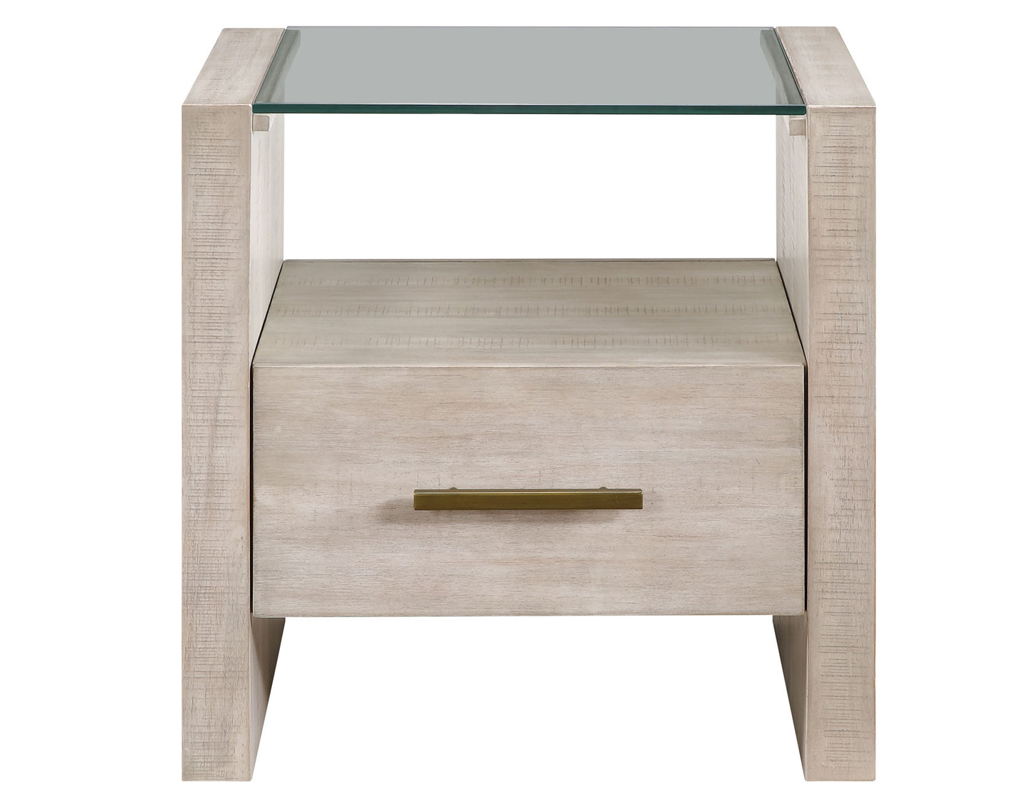 The Garland Glass-Top Wood End Table