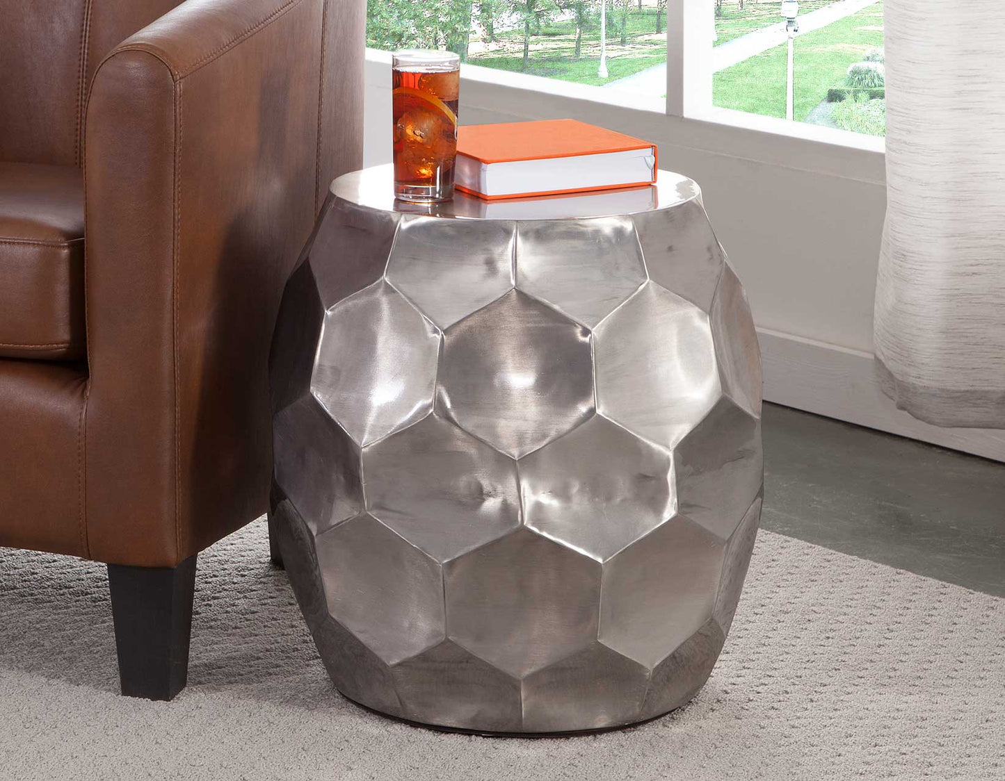 Aurelia Hex Drum Accent Table