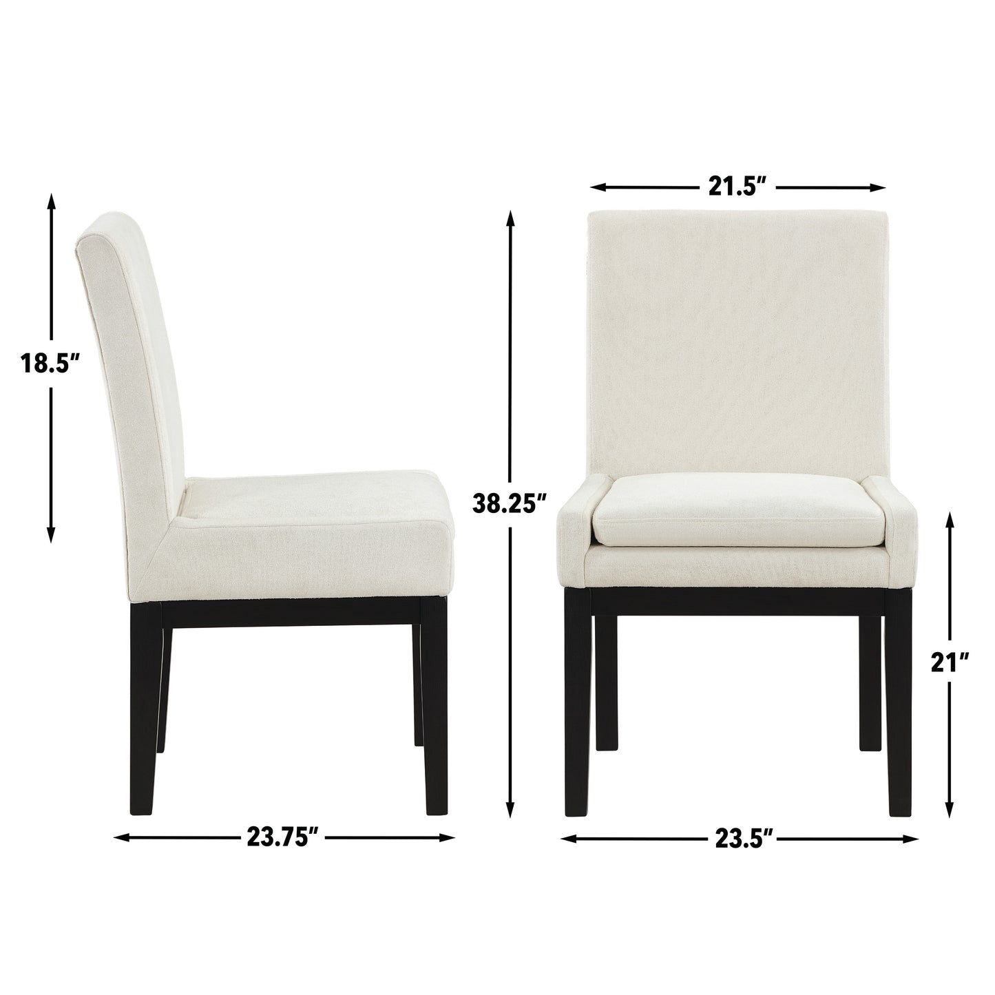 Set of 2 Aubrey Parsons Chairs, Black Finish