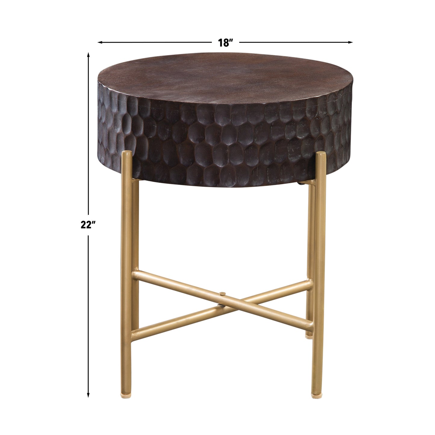 Bobbi 18″ Round Solid Wood End Table