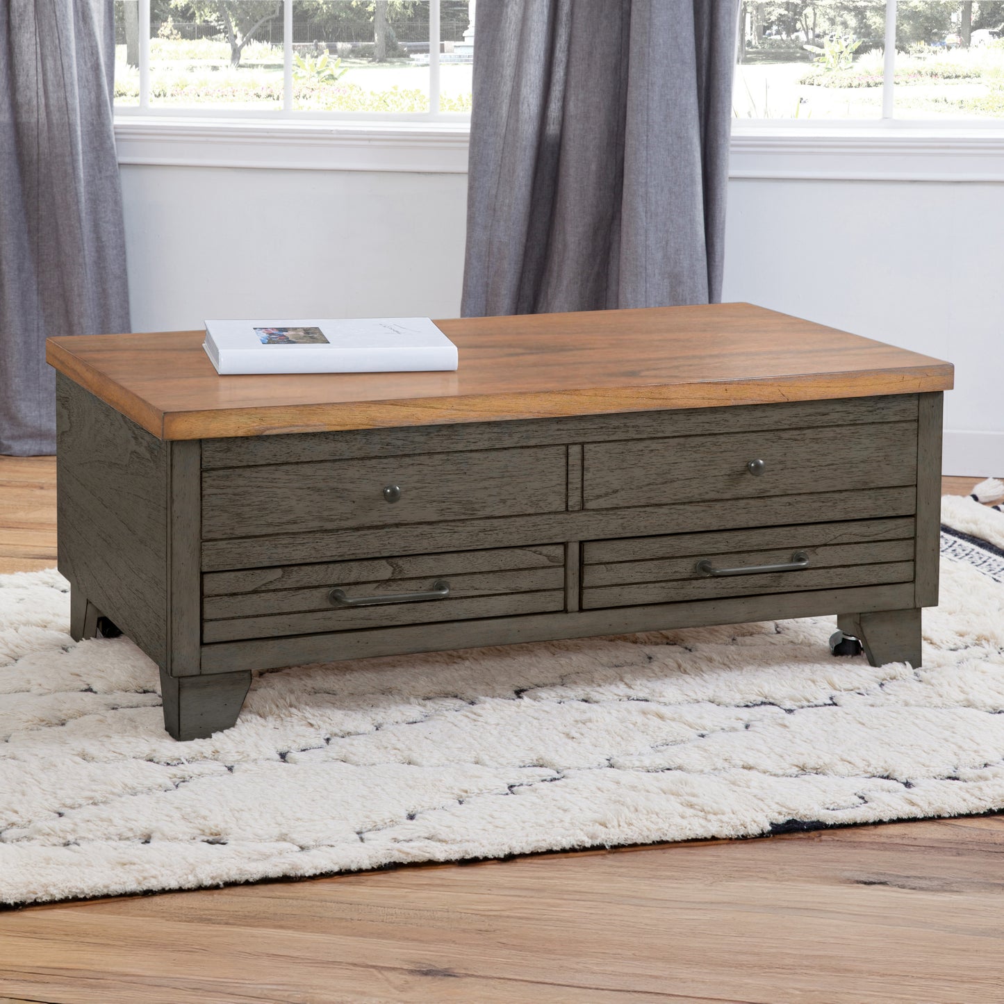 Bear Creek Brown Lift Top Coffee Table