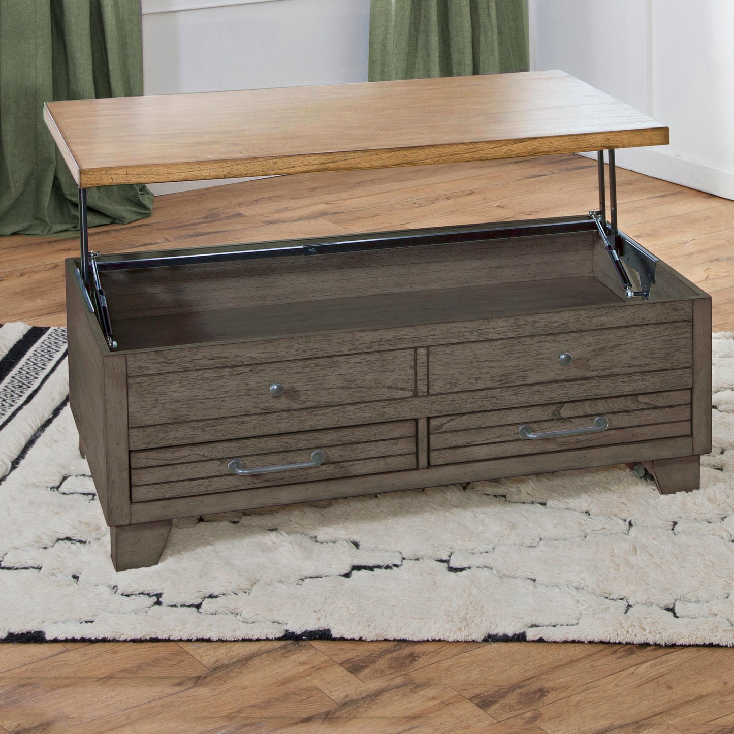 Bear Creek Brown Lift Top Coffee Table