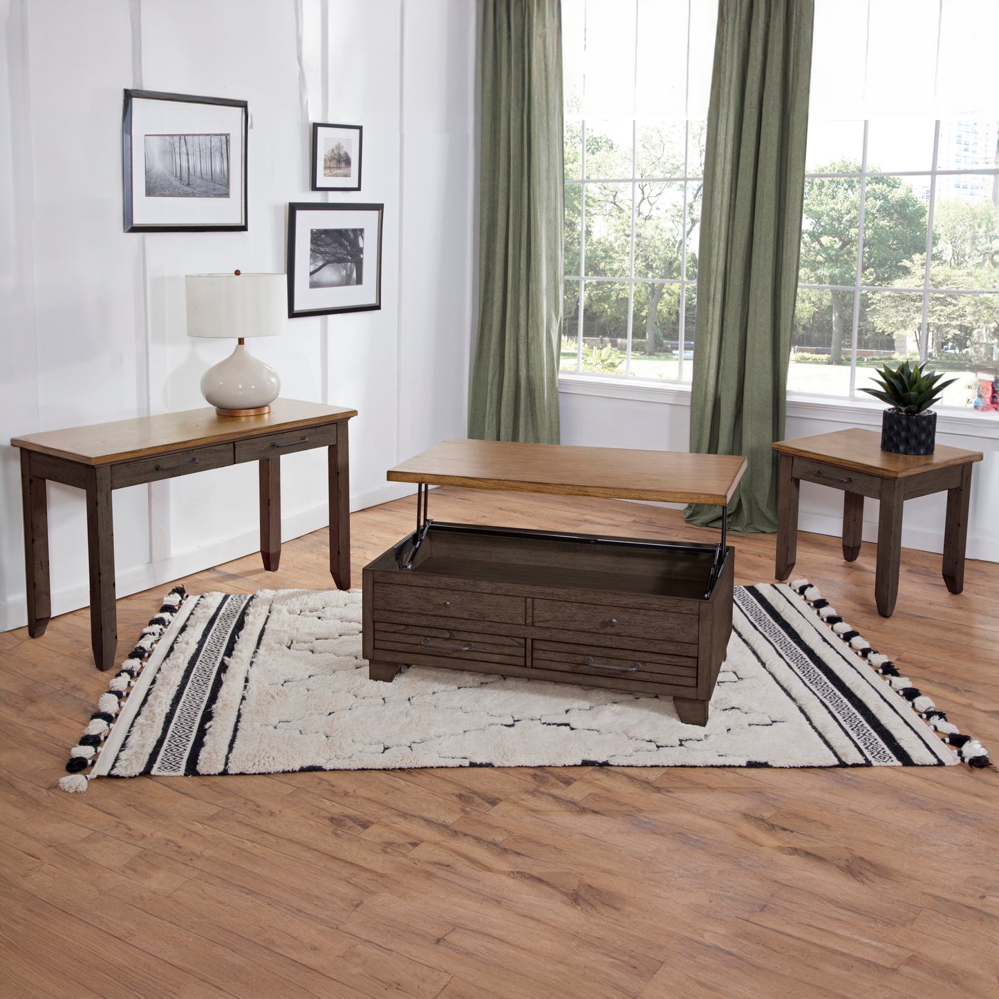 Bear Creek Brown Lift Top Coffee Table
