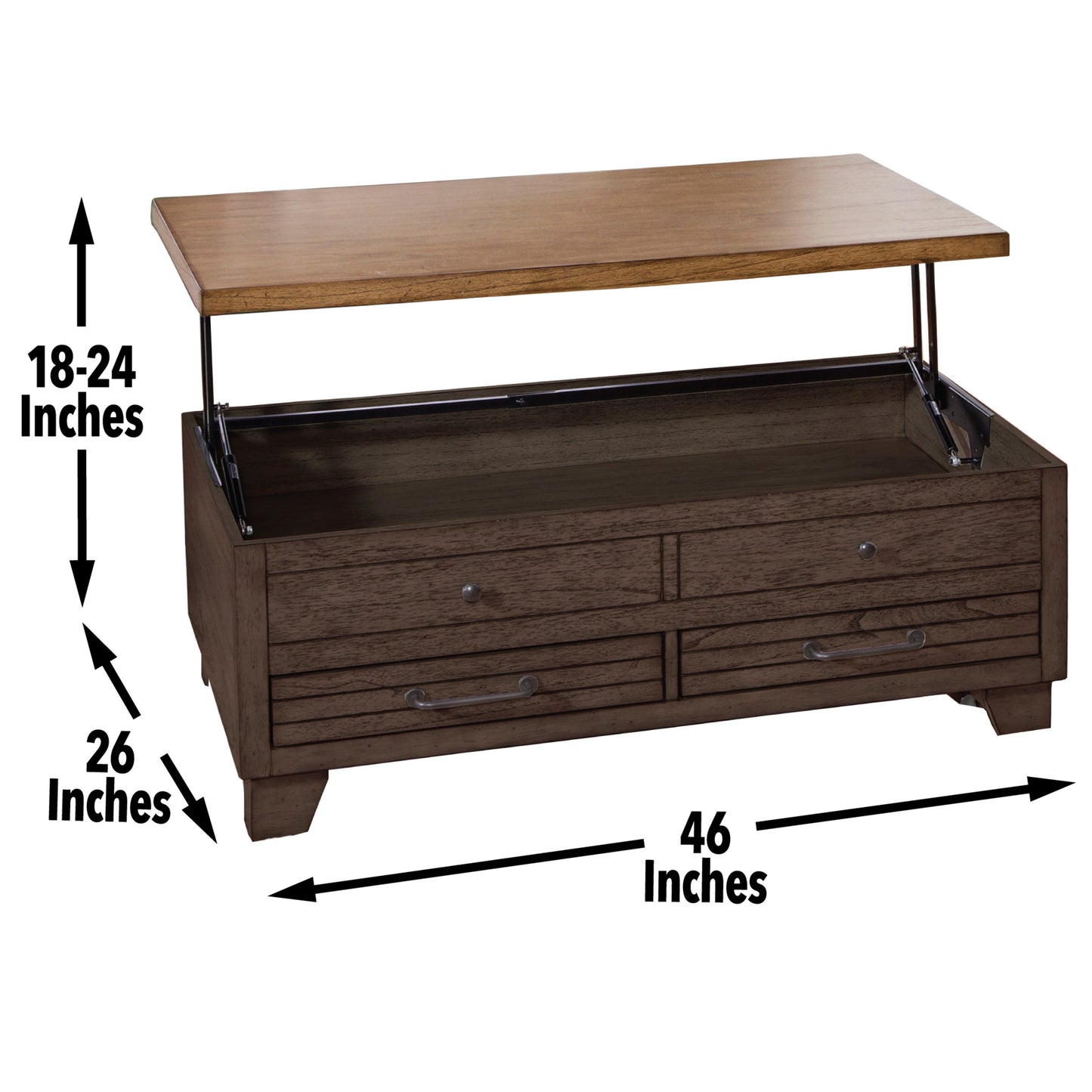 Bear Creek Brown Lift Top Coffee Table