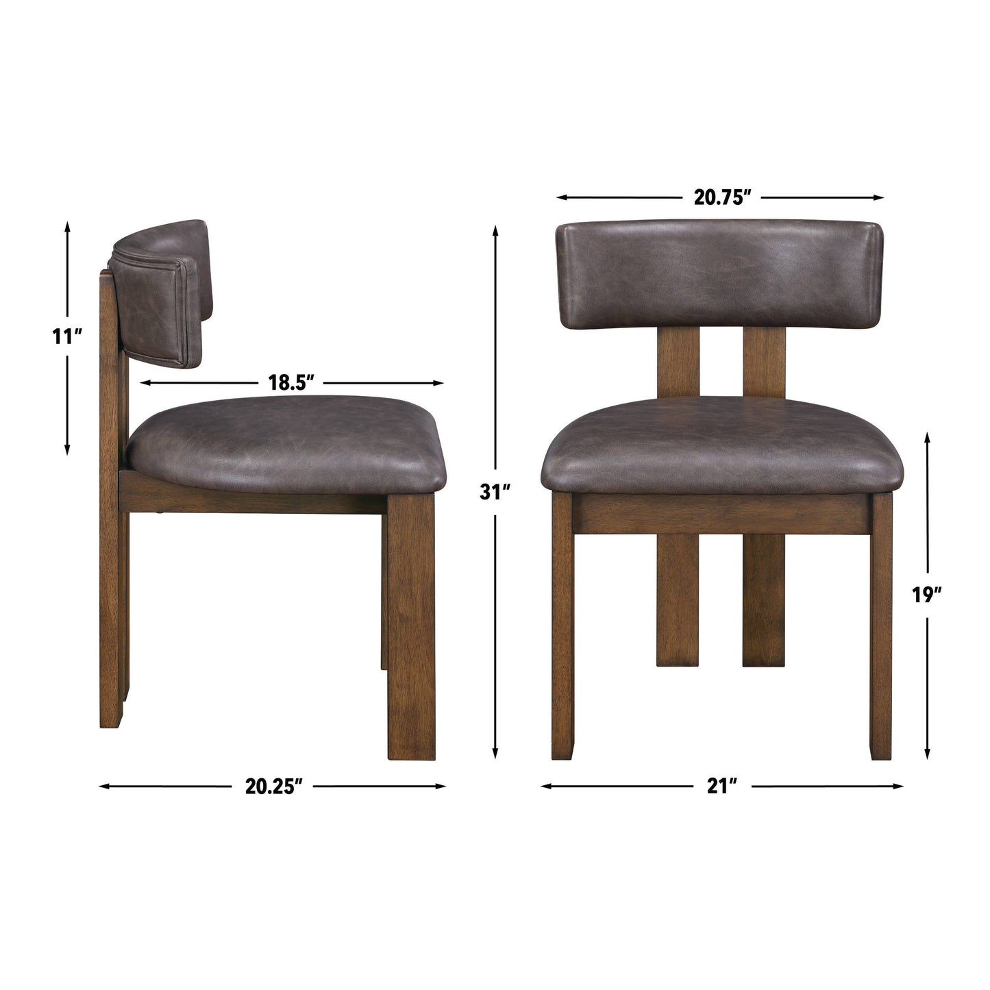 Set of 2 Cambridge Vegan Leather Side Chairs