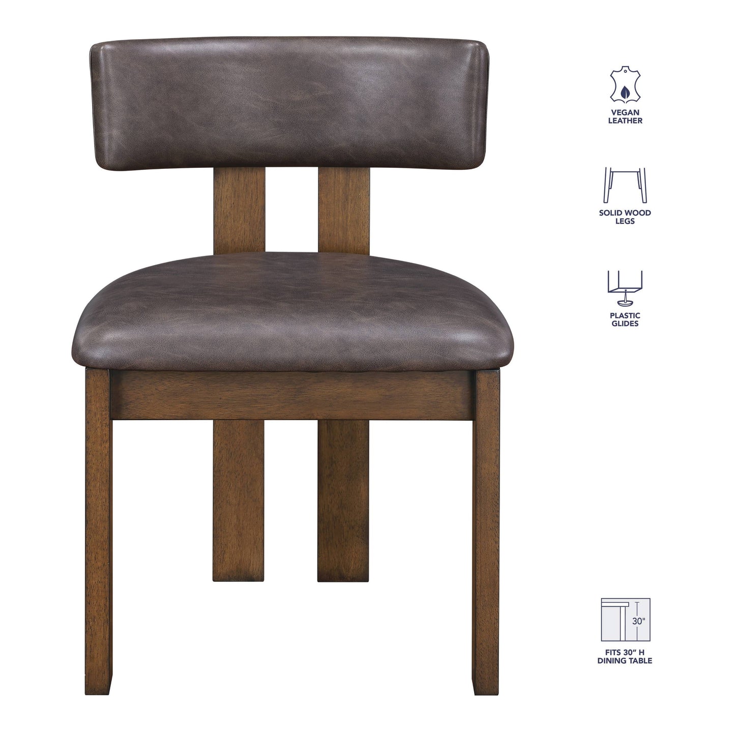 Set of 2 Cambridge Vegan Leather Side Chairs