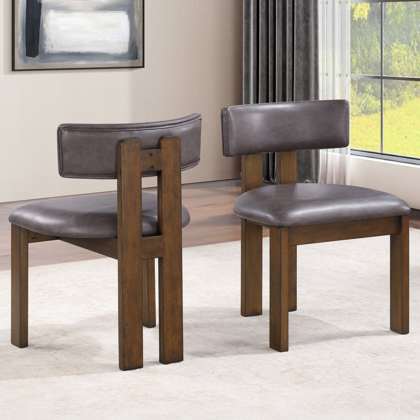 Set of 2 Cambridge Vegan Leather Side Chairs