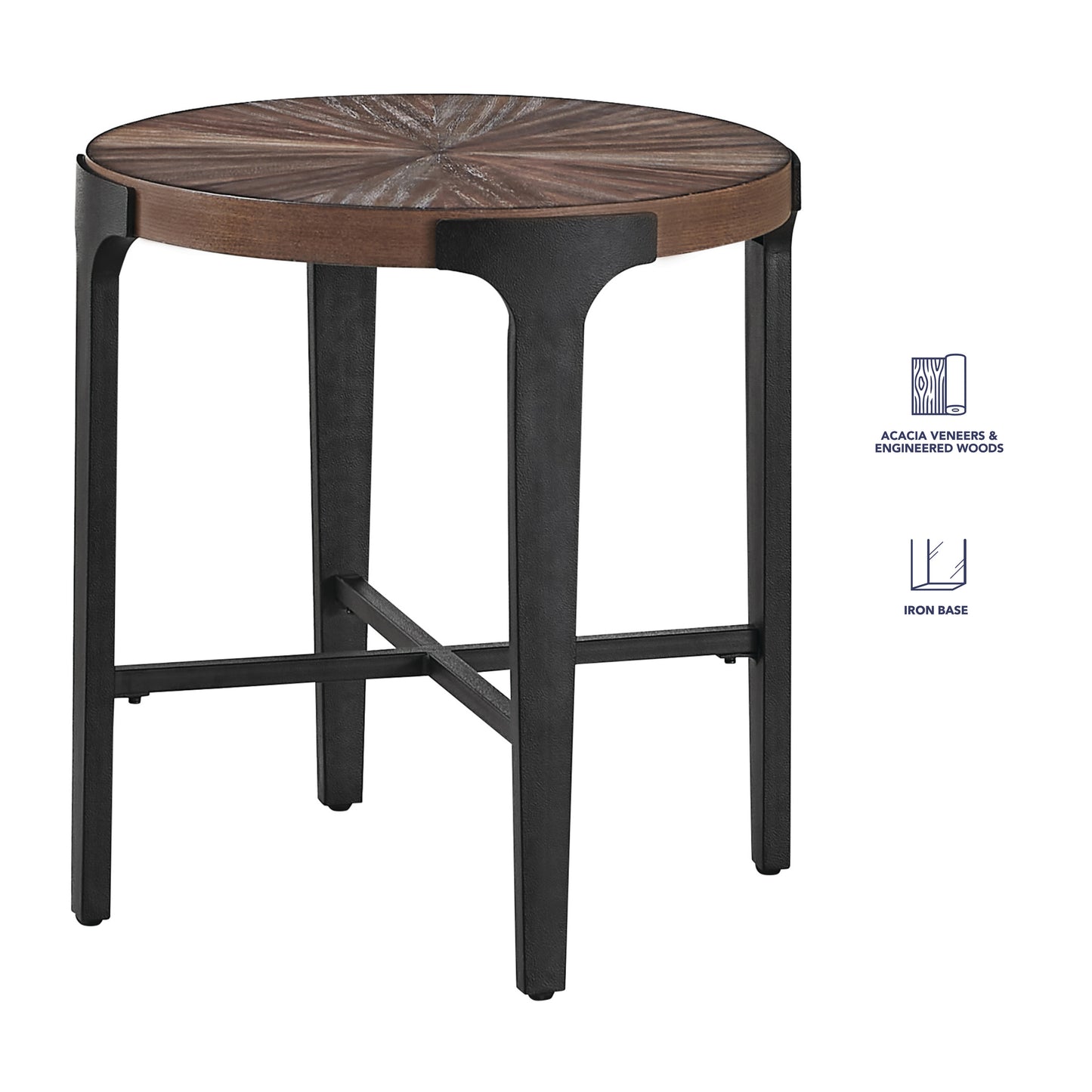 Chevron 22-inch Round End Table