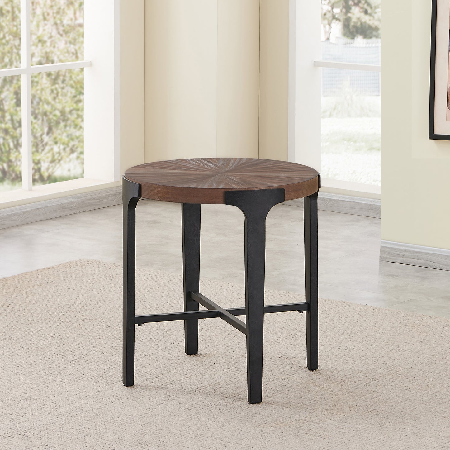 Chevron 22-inch Round End Table