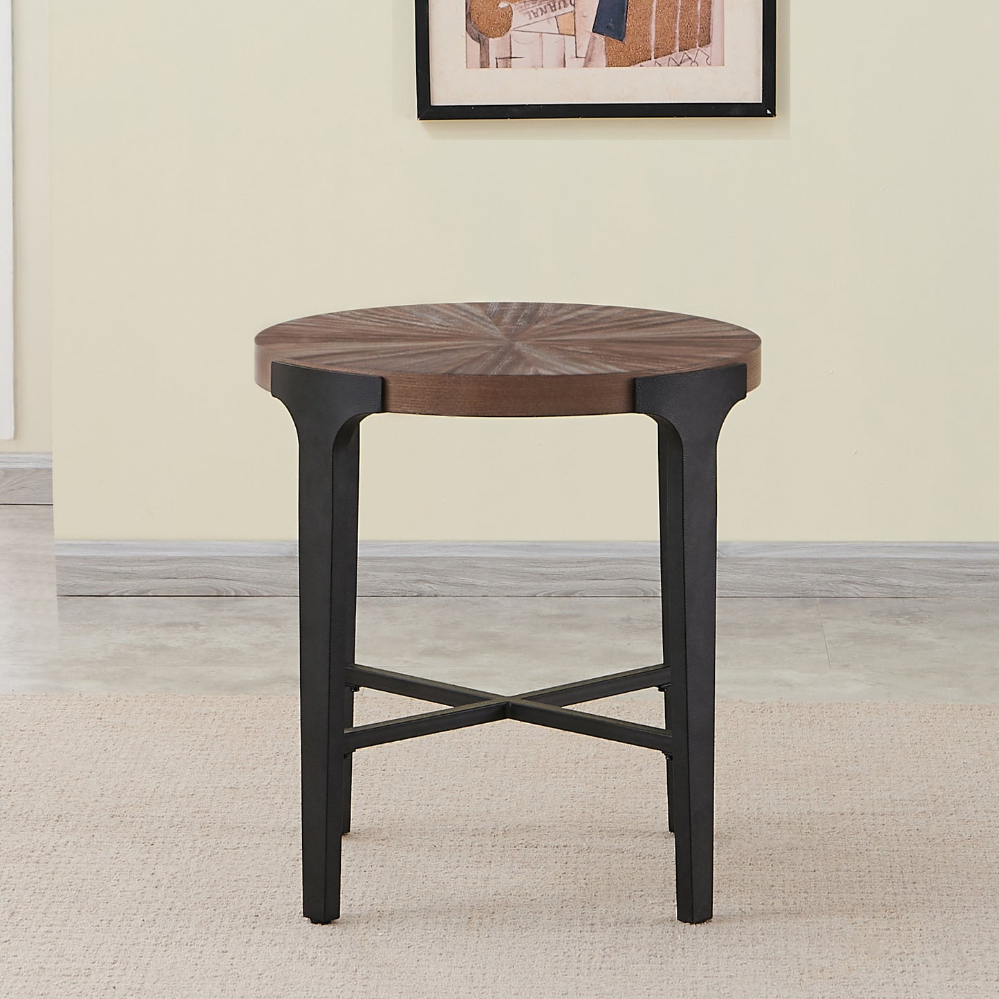 Chevron 22-inch Round End Table