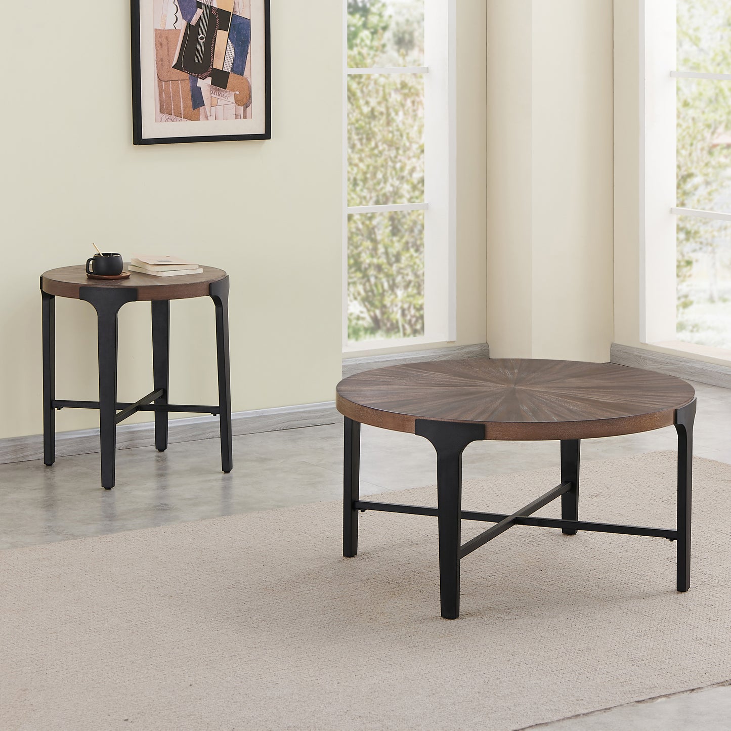 Chevron 22-inch Round End Table