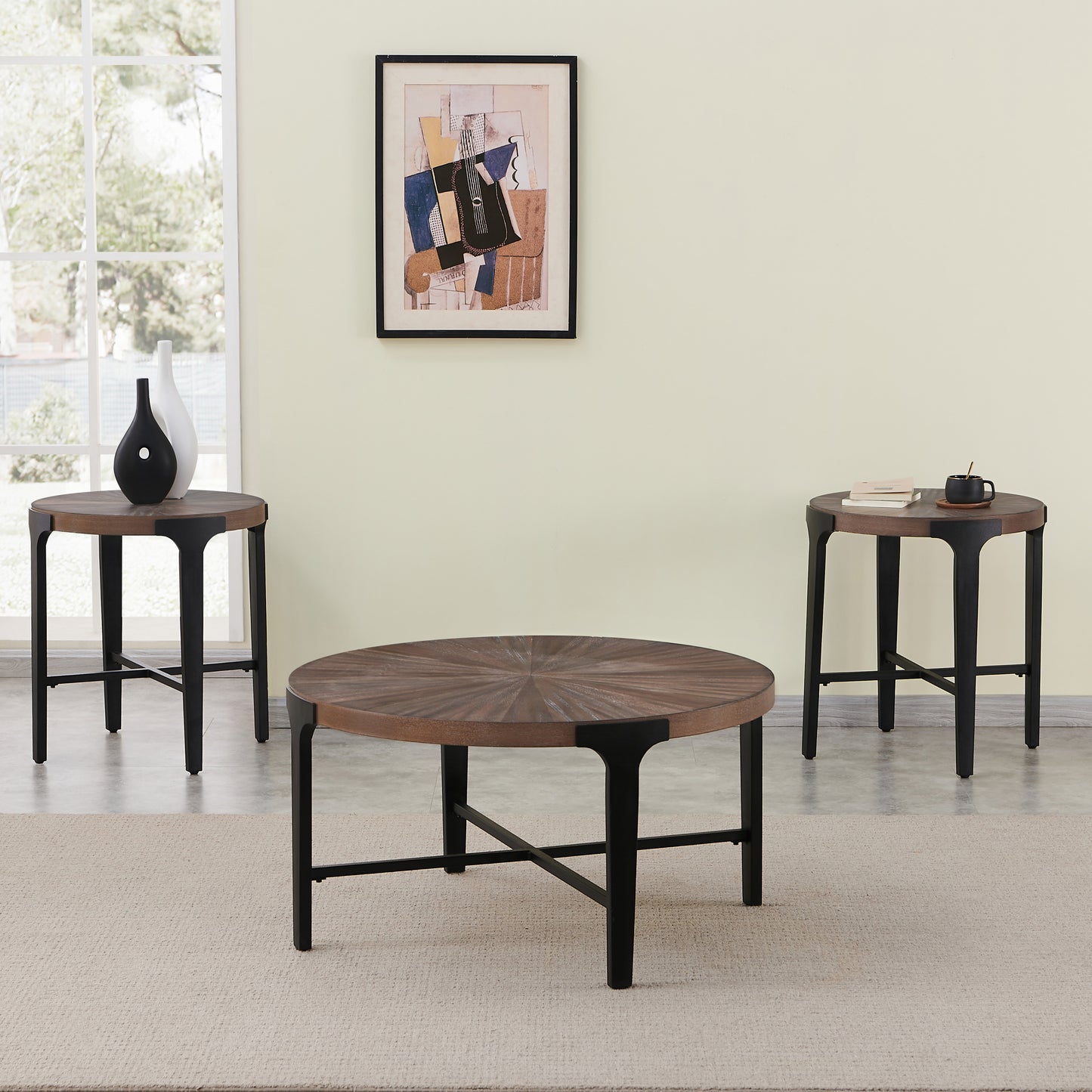 Chevron 22-inch Round End Table