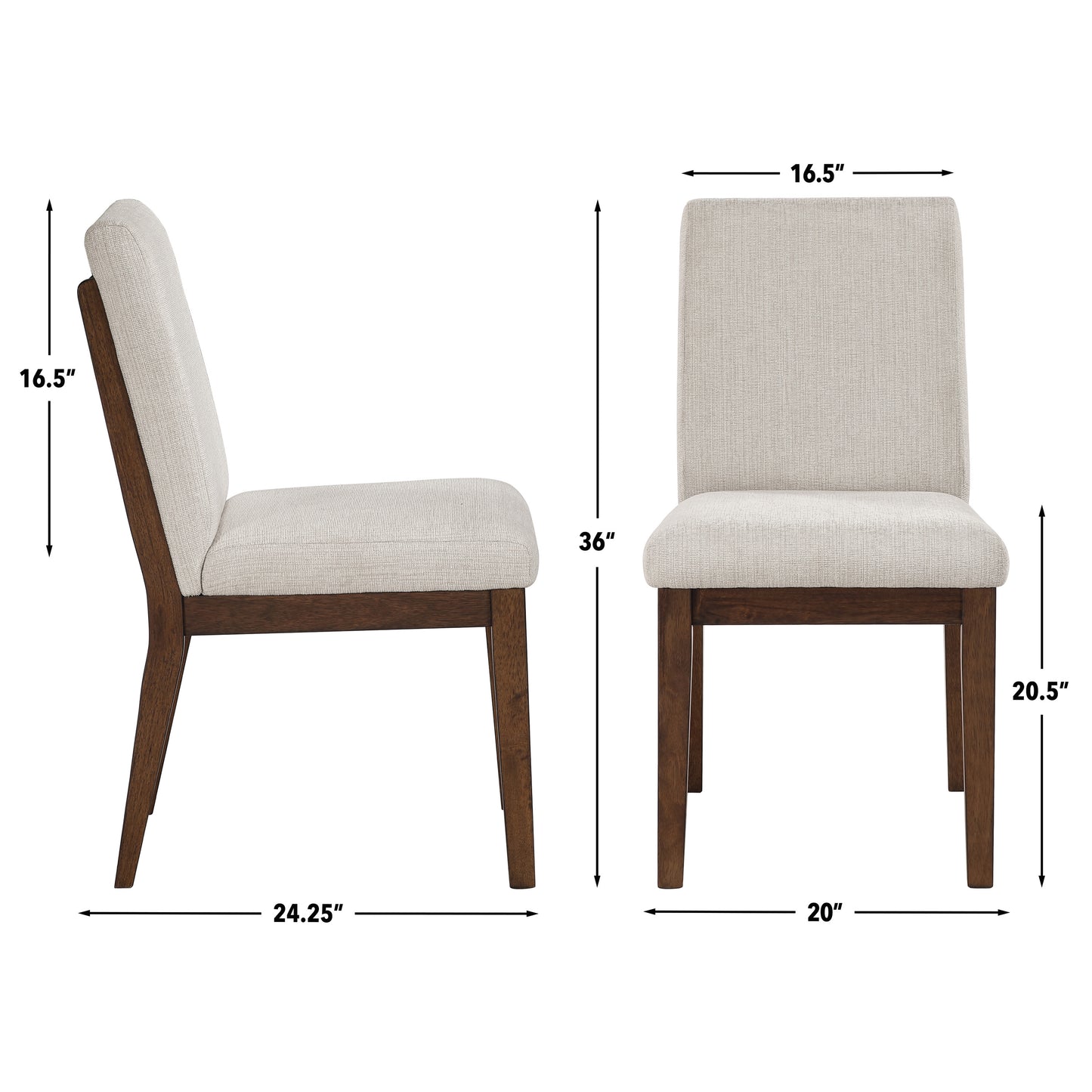Set of 2 Canton Cushioned Seat Side Chairs