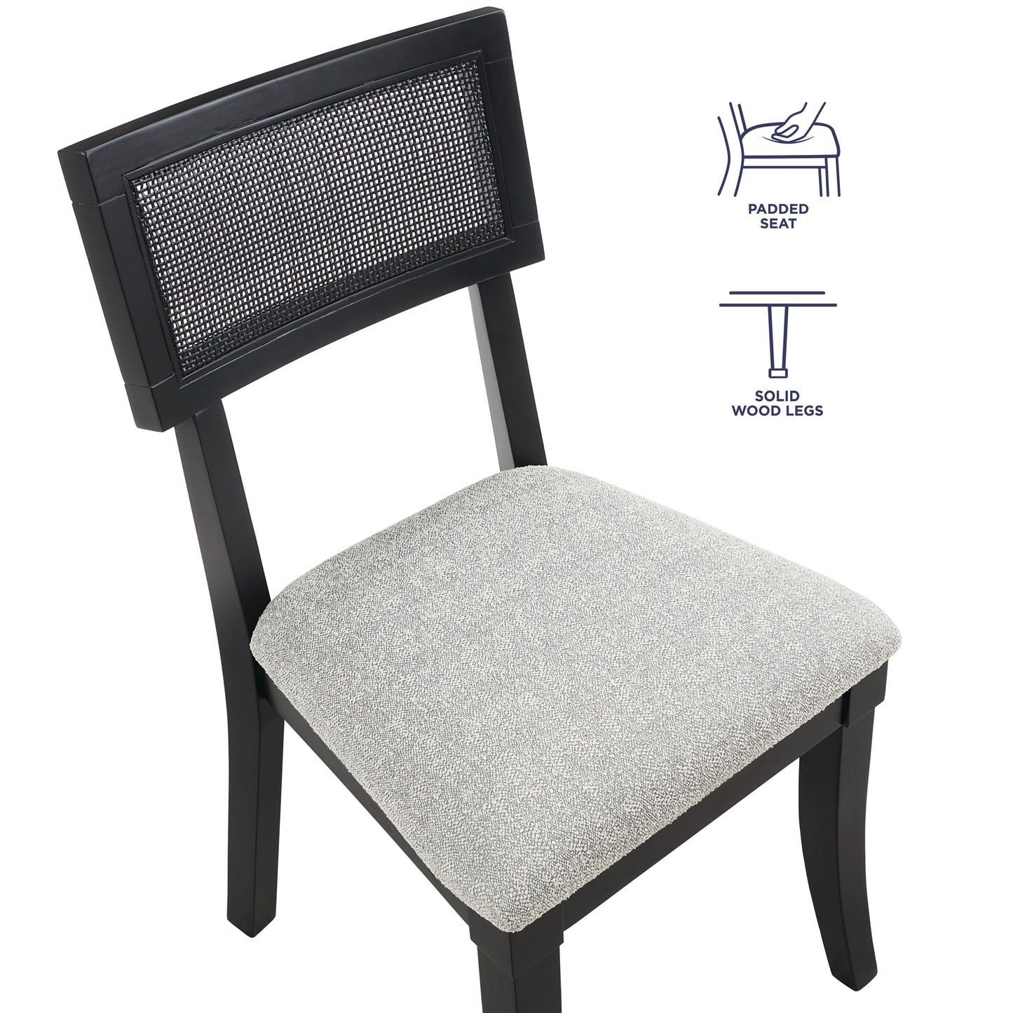 Set of 2 Colvin Cane Side Chairs, Black