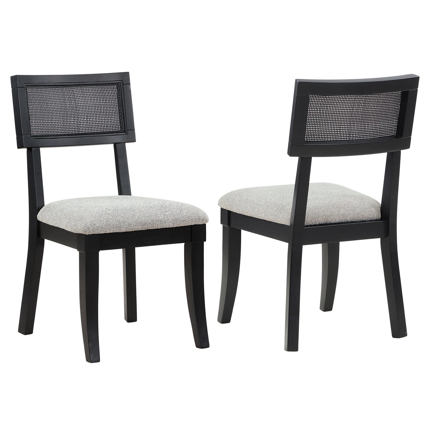 Set of 2 Colvin Cane Side Chairs, Black