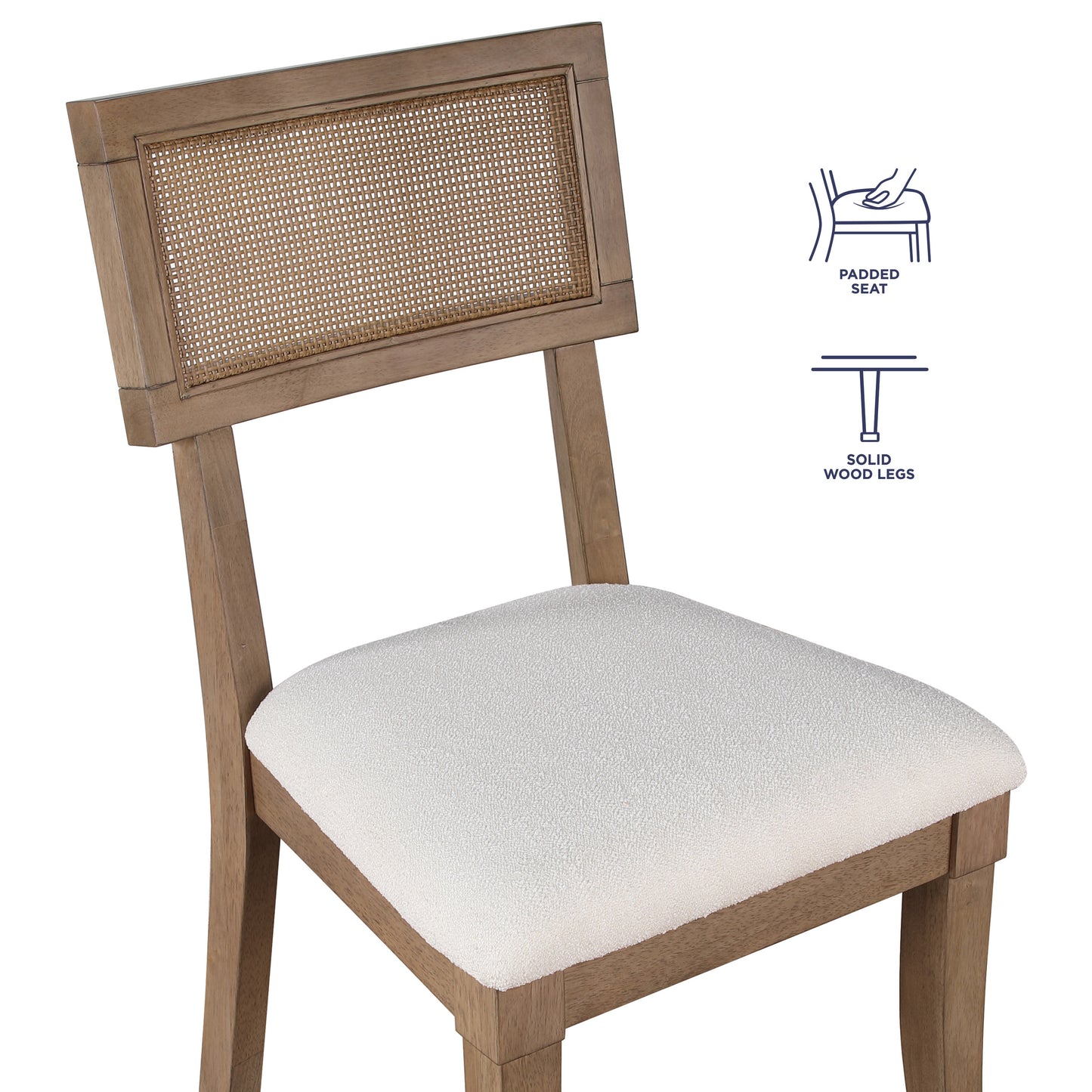 Set of 2 Colvin Cane Side Chairs, Brown