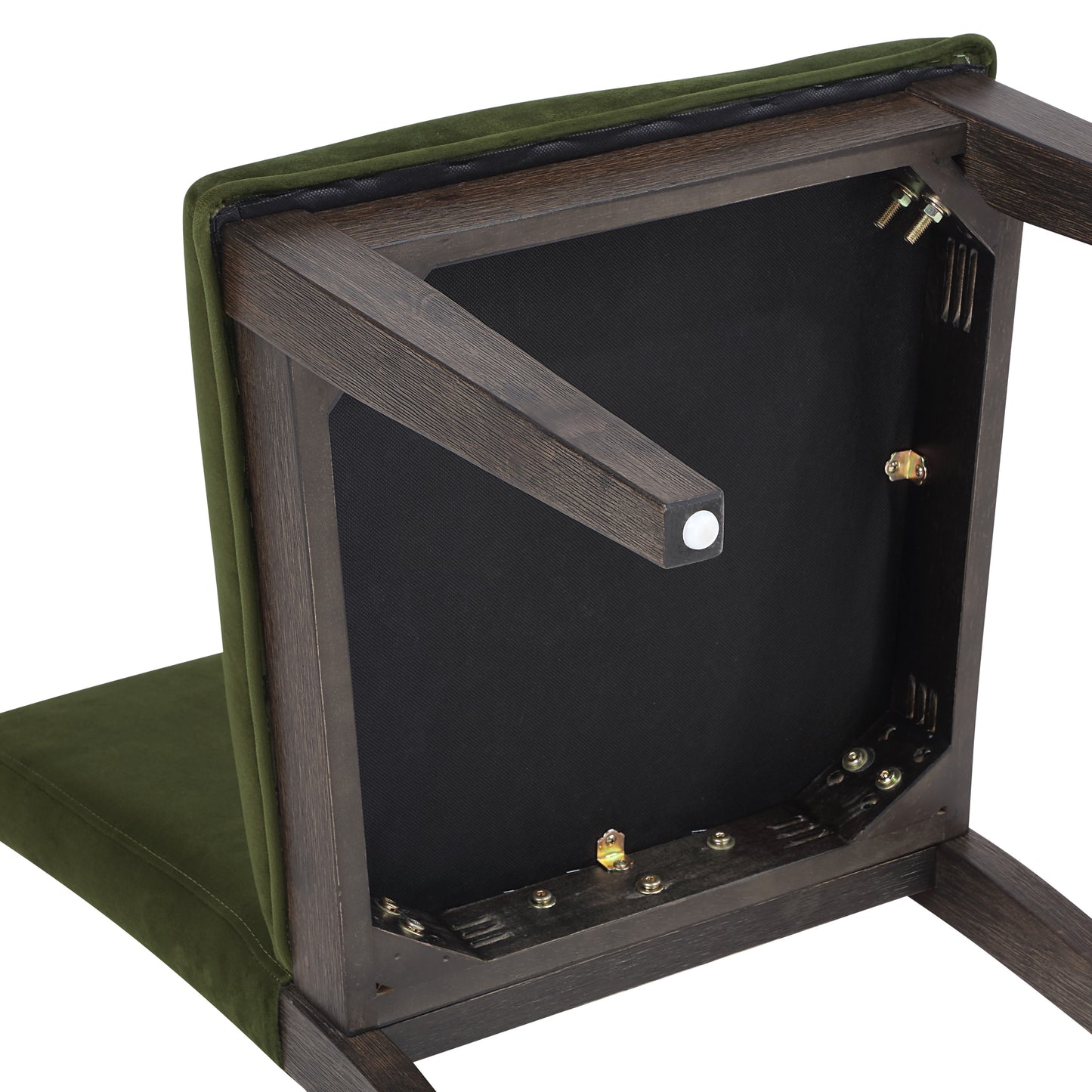 Set of 2 Evan Green Velvet Side Chairs