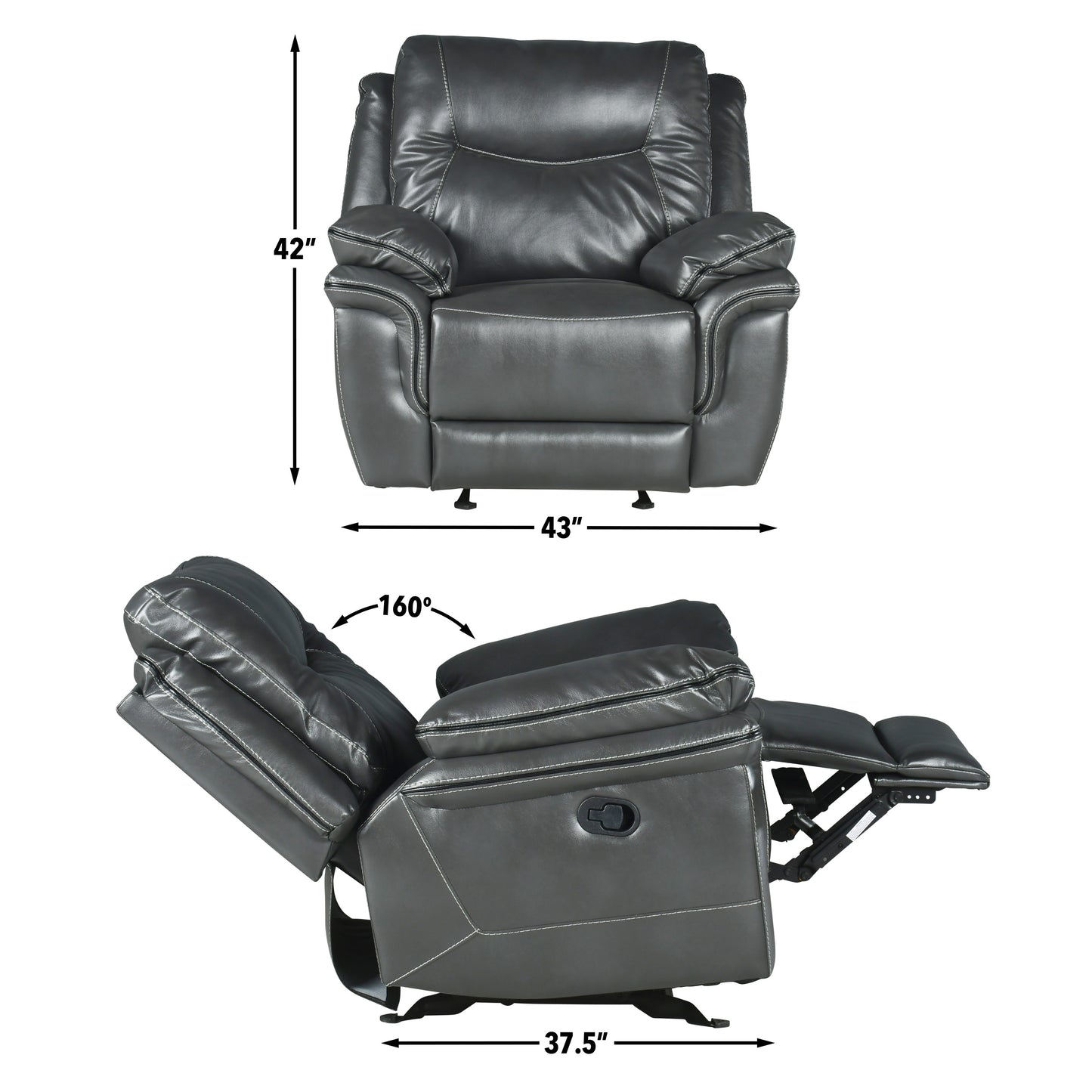 Isabella Recliner Chair Grey