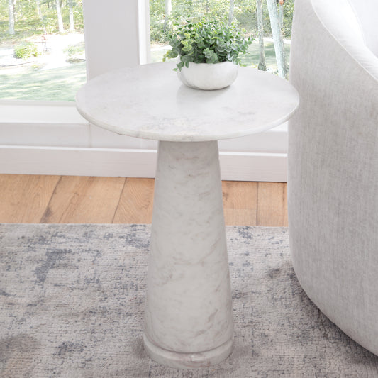 Joni 18″ Round Fantasy Solid Marble Accent End Table