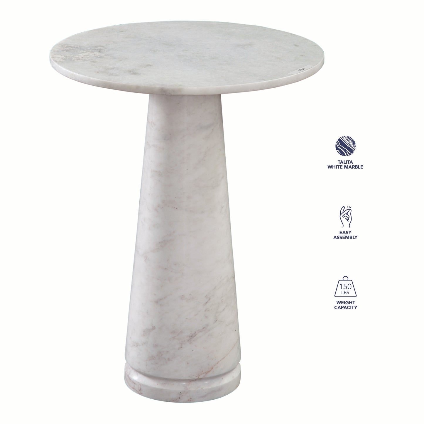 Joni 18″ Round Fantasy Solid Marble Accent End Table