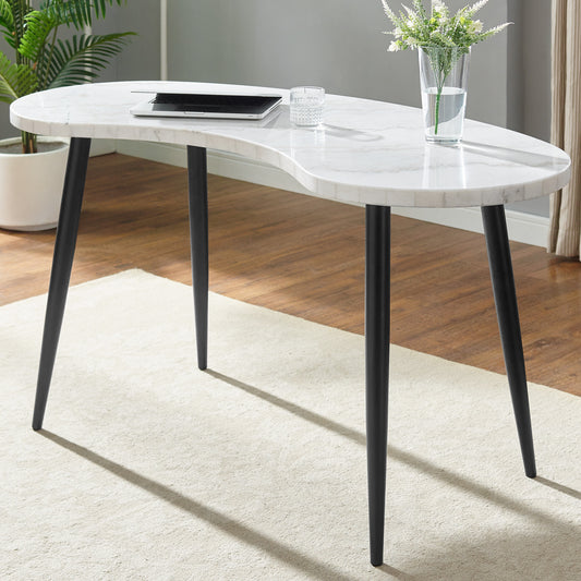 Kingsley 60" White Marble Office Desk