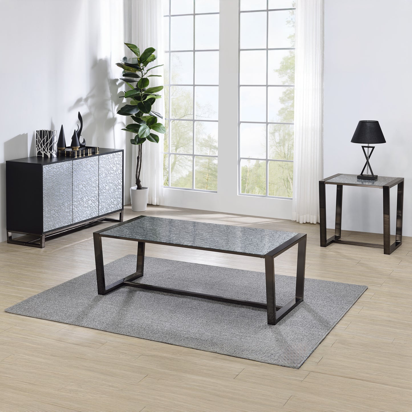 Mazie End Table w/Pattern Mirror