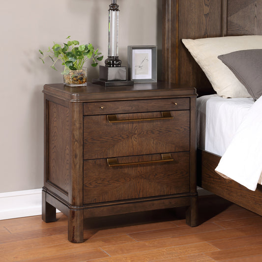 Milan Mid-Century Walnut Nightstand