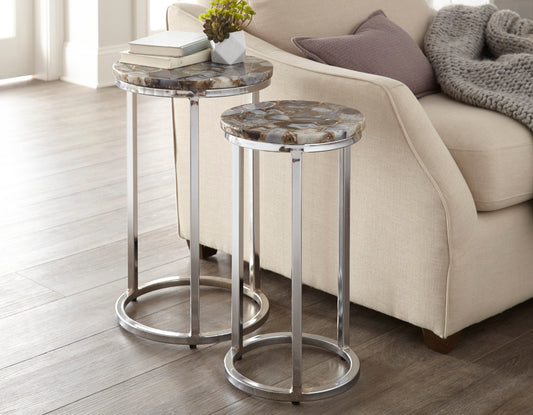 Onyx Agate Top Nesting Table - Set of 2