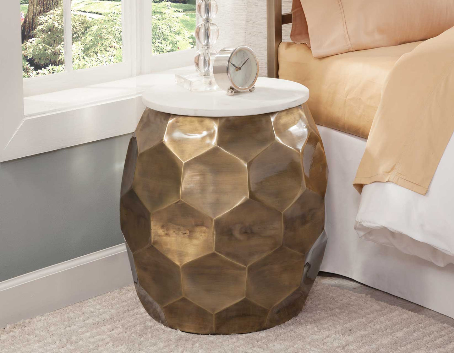 Aurelia Hex Drum Accent Table