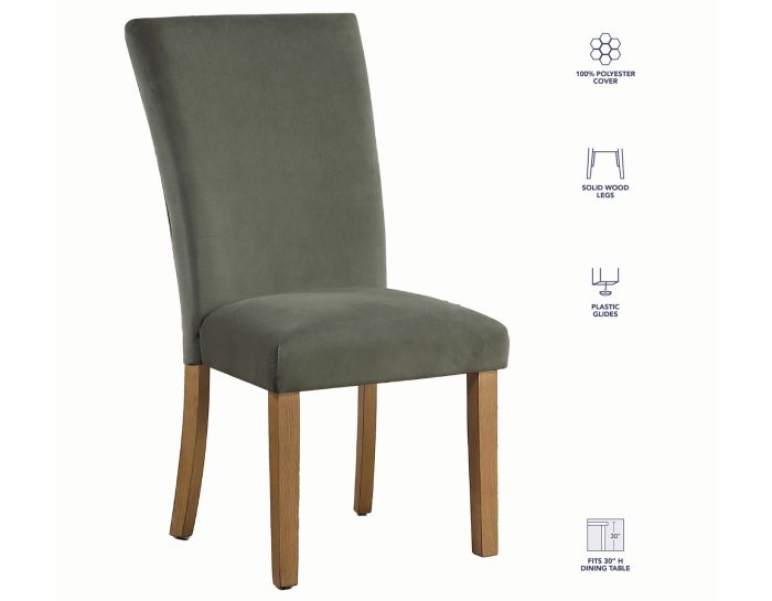 Set of 2 Artemis Side Chairs, Green Velvet