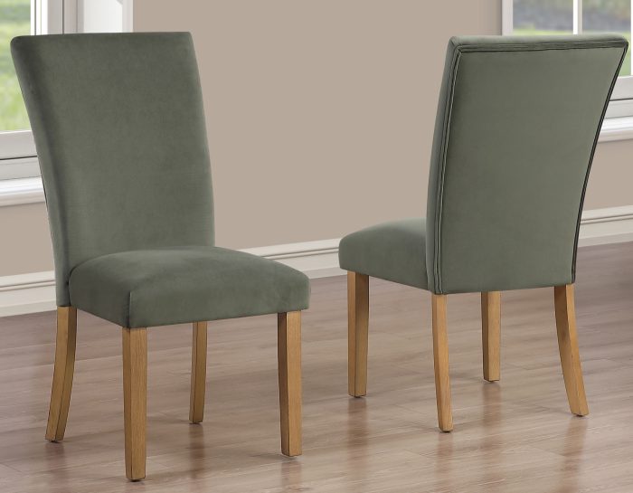 Set of 2 Artemis Side Chairs, Green Velvet