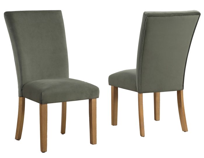 Set of 2 Artemis Side Chairs, Green Velvet