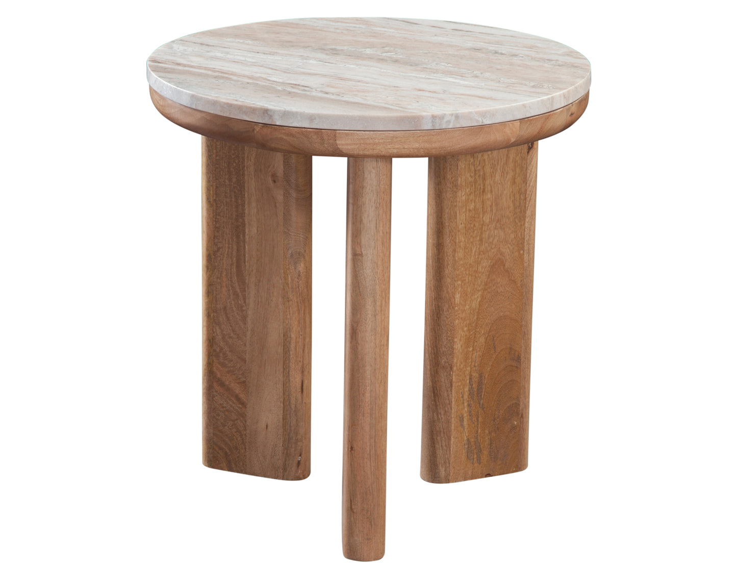 The Sidney Round Marble-Top End Table