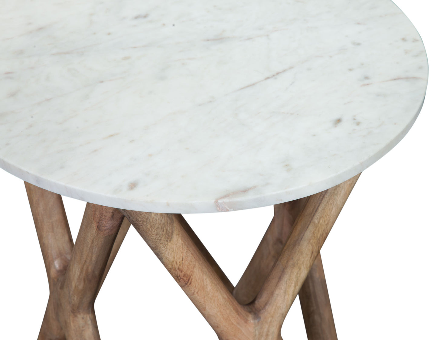 The Sierra Crosswood Marble Accent Table