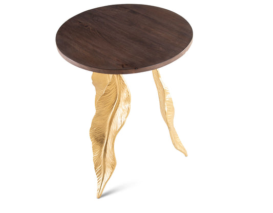 Gilded Leaf Side Table