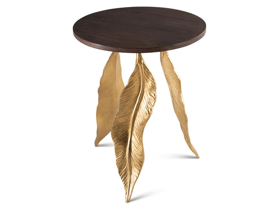 Gilded Leaf Side Table