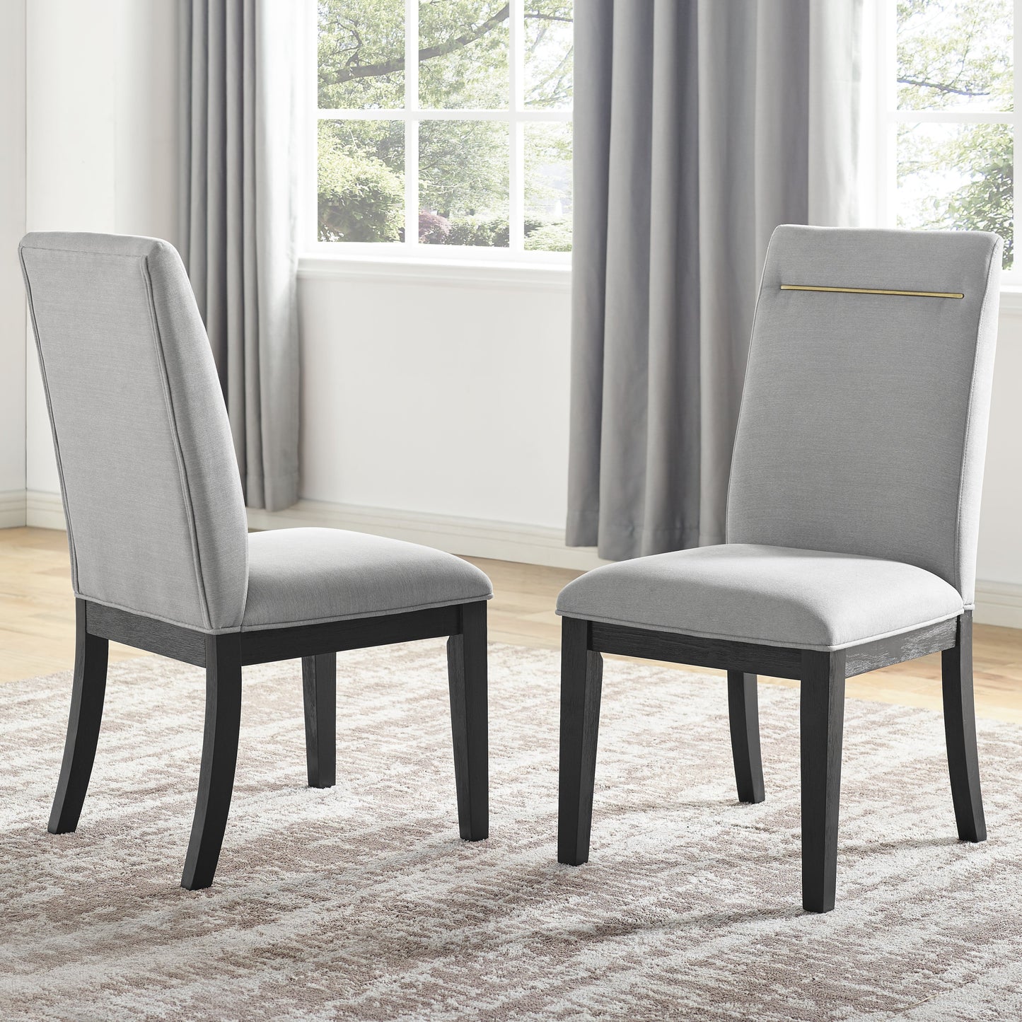 Set of 2 Yves Performance Side Chairs, Grey