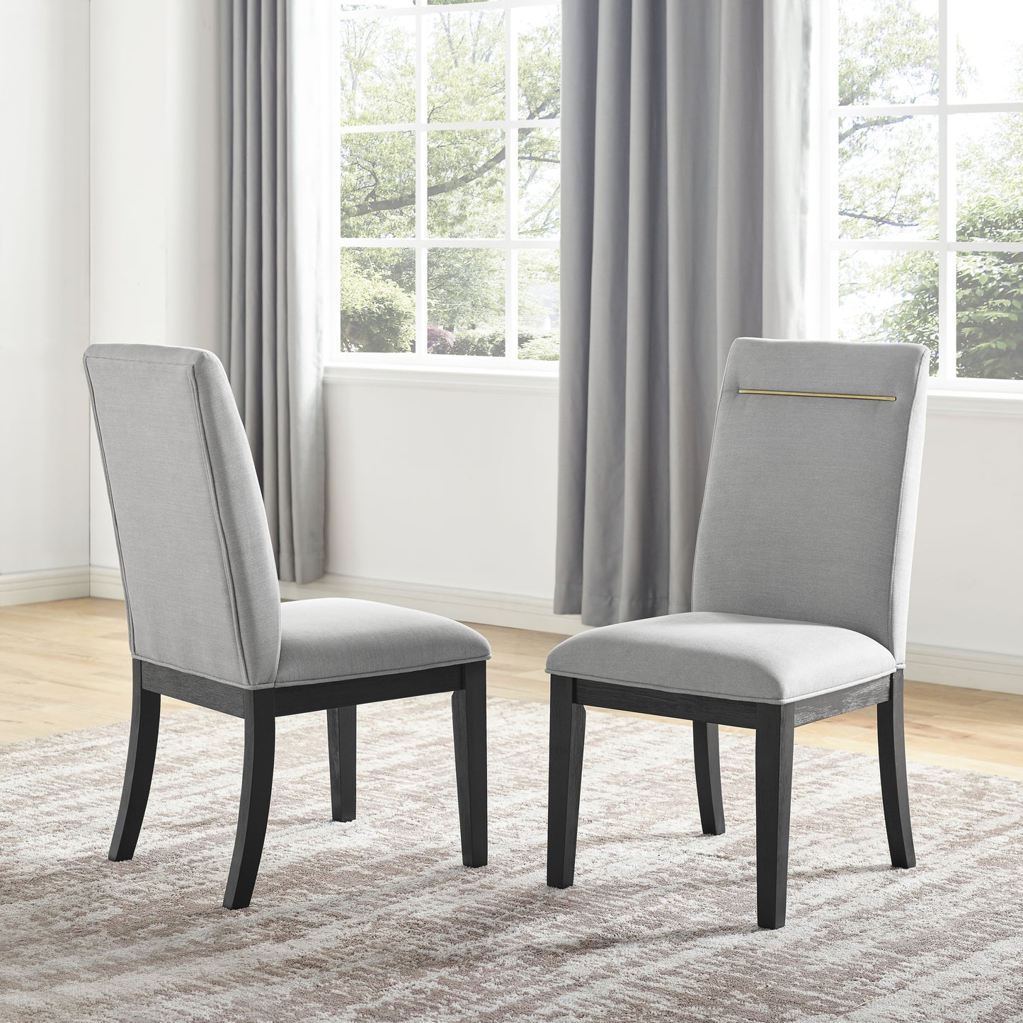 Set of 2 Yves Performance Side Chairs, Grey