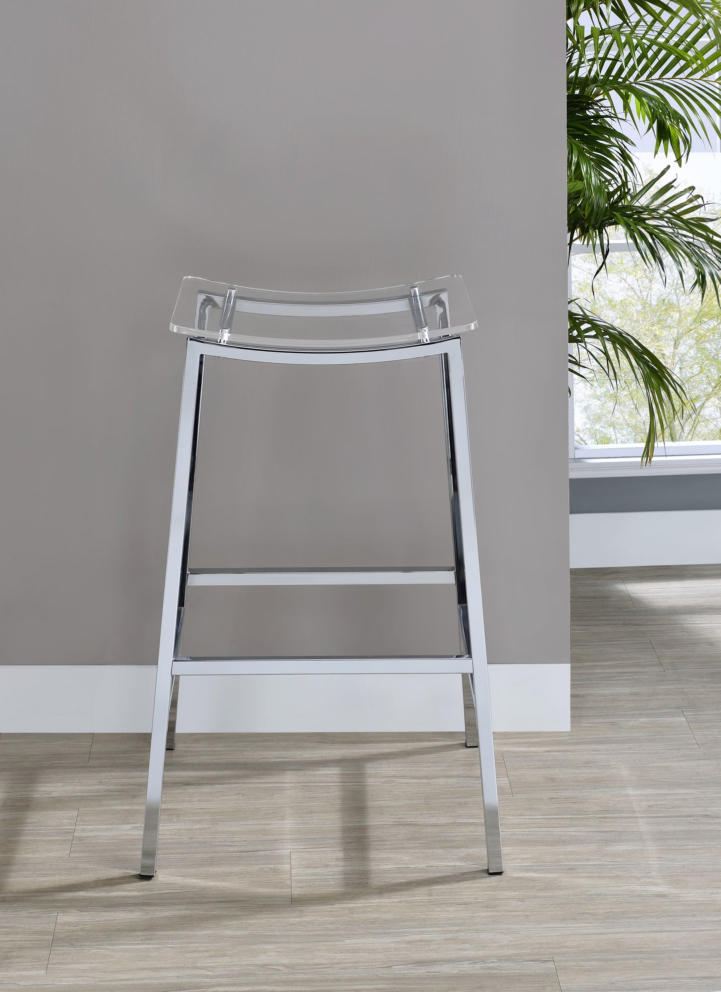 Set of 2 - Zena Backless Bar Stool w/Acrylic Seat